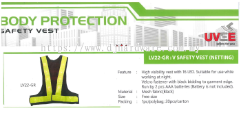 UVEE SAFETY PRODUCTS BODY PROTECTION SAFETY VEST LV22 (WS)