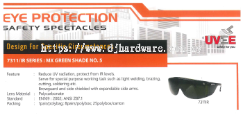 UVEE SAFETY PRODUCTS EYE PROTECTION INDUSTRIAL SAFETY SAFETY SPECTACLES DESIGN FOR SPECIFIC CIRCUMSTANCES 7311 IR SERIES (WS)