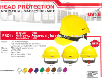 UVEE SAFETY PRODUCTS HEAD PROTECTION INDUSTRIAL SAFETY HELMET PRO1 (WS)