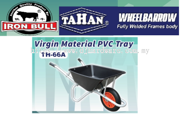 IRON BULL TAHAN WHEELBARROW & HAND TROLLEY FULLY WELDED FRAMES BODY VIRGIN MATERIAL PVC TRAY TH66A (WS)