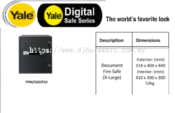 YALE THE WORLDS FAVORITE LOCK DIGITAL SAFE SERIES YFM520FG2 (WS)