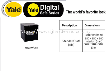 YALE THE WORLDS FAVORITE LOCK DIGITAL SAFE SERIES YSS380DB2 (WS)