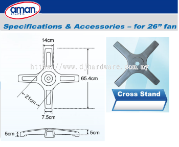 AMAN INDUSTRIAL SPECIFICATIONS & ACCESSORIES FOR 26 FAN CROSS STAND (BS)