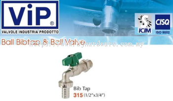 VIP VALVOLE INDUSTRIA PRODOTTO BALL BIBTAP & BALL VALVE BIB TAP 315 (WS)