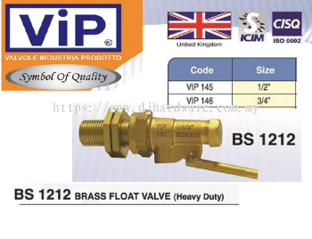 VIP COPPER PIPE FITTING BRASS FLOAT VALVE HEAVY DUTY BS1212 (WS)