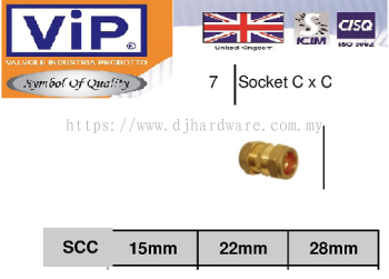 VIP COPPER PIPE FITTINGS BS 864-2 SOCKET C X C SCC (WS)