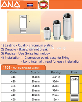 ANA FM CHROME SOCKET 1105 (BS)