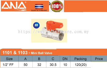 ANA MINI BALL VALVE 1101 & 1103 FF (BS)