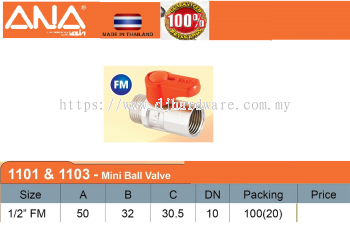 ANA MINI BALL VALVE 1101 & 1103 FM (BS)