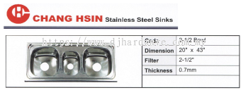 CHANG HSIN STAINLESS STEEL SINKS 2 1/2" BOWL (BS)