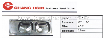 CHANG HSIN STAINLESS STEEL SINKS 2B 1D (BS)