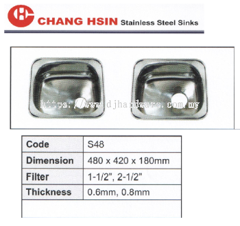 CHANG HSIN STAINLESS STEEL SINKS S48 (BS)