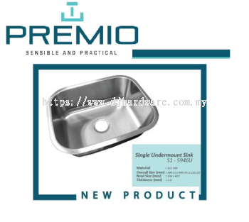 PREMIO SENSIBLE AND PRACTICAL SINGLE UNDERMOUNT SINK S1 5946U (BS)