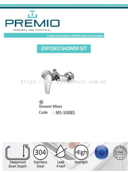 PREMIO SENSIBLE AND PRACTICAL EXPOSED SHOWER SET SHOWER MIXER MS5008S (WS)