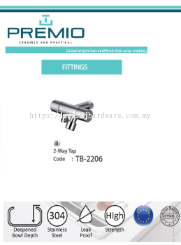 PREMIO SENSIBLE AND PRACTICAL FITTINGS 2 WAY TAP TB2206 (WS)