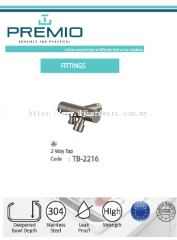 PREMIO SENSIBLE AND PRACTICAL FITTINGS 2 WAY TAP TB2216 (WS)