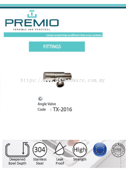 PREMIO SENSIBLE AND PRACTICAL FITTINGS ANGLE VALVE TX2016 (WS)