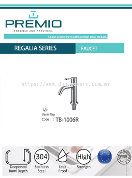 PREMIO SENSIBLE AND PRACTICAL REGALIA SERIES FAUCET BASIN TAP  TB1006R (WS)