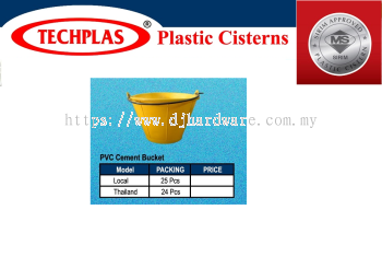 TECHPLAS COMMITMENT TO QUALITY PLASTIC CISTERNS PVC CEMENT BUCKET (WS)
