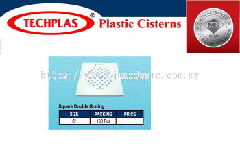 TECHPLAS COMMITMENT TO QUALITY PLASTIC CISTERNS SQUARE DOUBLE GRATING (WS)