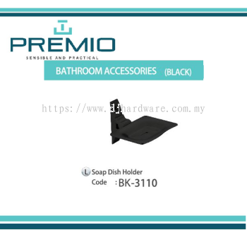 PREMIO BATHROOM ACCESSORIES BLACK LIQUID SOAP DISH HOLDER BK3110 (WS)
