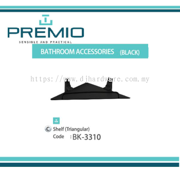 PREMIO BATHROOM ACCESSORIES BLACK SHELF TRIANGULAR BK3310 (WS)