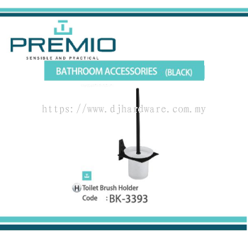 PREMIO BATHROOM ACCESSORIES BLACK TOILET BRUSH HOLDER BK3393 (WS)