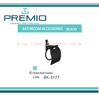 PREMIO BATHROOM ACCESSORIES BLACK TOILET ROLL HOLDER BK3177 (WS)