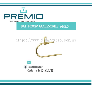 PREMIO BATHROOM ACCESSORIES GOLD TOWEL HANGER GD3270 (WS)