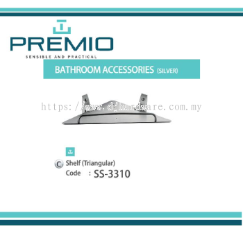 PREMIO BATHROOM ACCESSORIES SILVER SHELF TRIANGULAR SS3310 (WS)