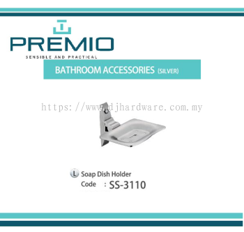 PREMIO BATHROOM ACCESSORIES SILVER SOAP DISH HOLDER SS3110 (WS)