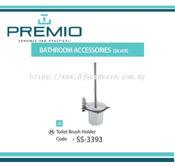 PREMIO BATHROOM ACCESSORIES SILVER TOILET BRUSH HOLDER SS3393 (WS)