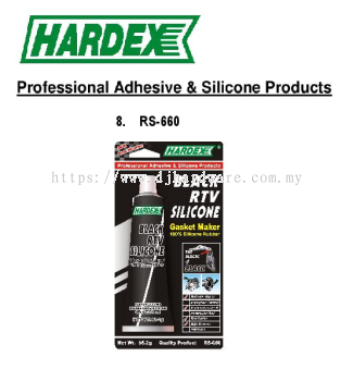 HARDEX PROFESSIONAL ADHESIVE & SILICONE PRODUCTS BLACK RTV SILICONE GASKET MAKER RS660 (WS)