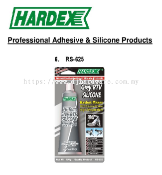 HARDEX PROFESSIONAL ADHESIVE & SILICONE PRODUCTS GREY RTV SILICONE GASKET MAKER RS625 (WS)