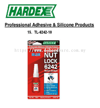 HARDEX PROFESSIONAL ADHESIVE & SILICONE PRODUCTS NUT LOCK BLUE TL6242-10 (WS)