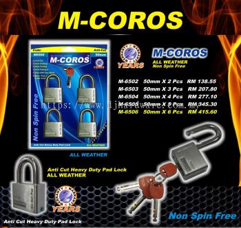 M COROS ANTI CUT HEAVY DUTY PAD LOCK M6502 50MM (LSK)