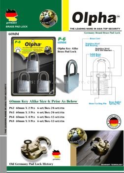 OLPHA THE LEADING NAME IN ASIA TOP SECURITY KEY ALIKE 60MM P62(LSK)