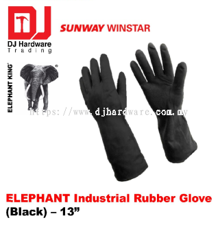 ELEPHANT KING ELEPHANT INDUSTRIAL RUBBER GLOVE EK13BK BLACK 13 (SWW)