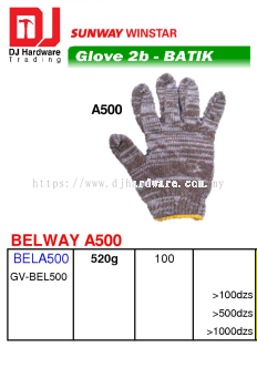 GLOVE 2B BATIK BELWAY A500 BELA500 GVBEL500 520G (SWW)