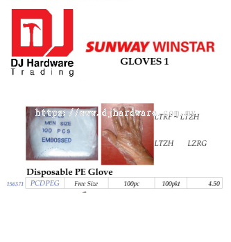 GLOVE DISPOSABLE PE GLOVE FREE SIZE PCDPEG 156371 (SWW)