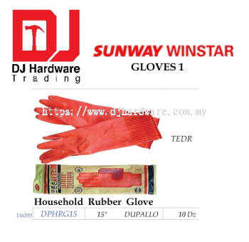 GLOVE DUPALLO HOUSEHOLD RUBBER GLOVE DPHRG15 156393 15 (SWW)