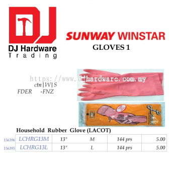 GLOVE LACOT HOUSEHOLD RUBBER GLOVE LCHRG13L 156395 13 L (SWW)