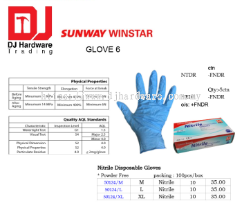 GLOVE NITRILE DISPOSABLE GLOVE POWDER FREE 50124L (SWW)