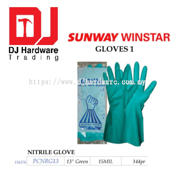 GLOVE NITRILE GLOVE PCNRG13 156376 GREEN 13 15MIL (SWW)