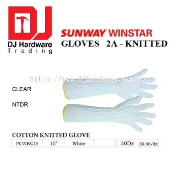 GLOVES COTTON KINITTED GLOVE WHITE PCWKG15 15 (SWW)