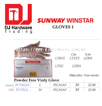 PICASAF GLOVE POWDER FREE VINLY GLOVE PCVEGL 2268 M (SWW)