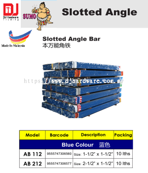 SUMO SLOTTED ANGLE SLOTTED ANGLE BAR BLUE 9555747306560 AB112 (CL)