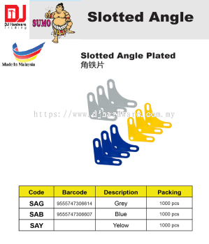 SUMO SLOTTED ANGLE SLOTTED ANGLE PLATED YELLOW SAY (CL)