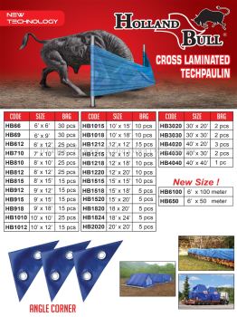 HOLLAND BULL CROSS LAMINATED TECHPAULIN NEW TECHNOLOGY ANGLE CORNER (CL)