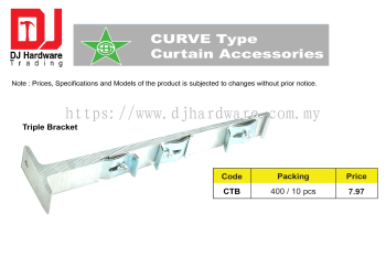 STAR BRAND CURTAIN ACCESSORIES CURVE TYPE TRIPLE BRACKET CTB (CL)